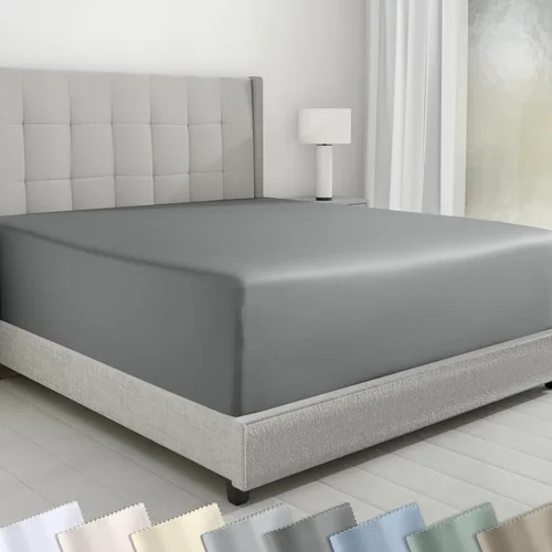 Vista 12 de California Design Den - Sábana bajera ajustable de algodón de 600 hilos, con bolsillo profundo elástico