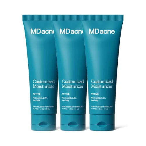 Vista 9 de MDacne Hidratante facial con niacinamida 2% – Crema hidratante y calmante diaria sin aceite para pieles sensibles y propensas al acné – 1 oz