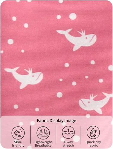Vista 5 de weVSwe Pañal de natación para bebé, reutilizable, lavable, transpirable y ajustable, para recién nacido, ballena rosa, de 6 a 12 meses