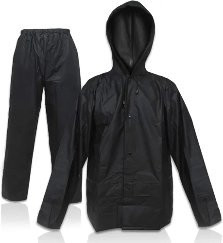 Vista 4 de HAOKAISEN Traje de lluvia para hombres y mujeres, EVA Ultra-Lite impermeable, chaqueta protectora para lluvia con pantalones, ropa de trabajo