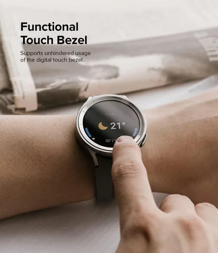 Vista 5 de Ringke Estilo de bisel interior [elegante marco de acero inoxidable] compatible con Samsung Galaxy Watch 5 Pro, protector antiarañazos, accesorio