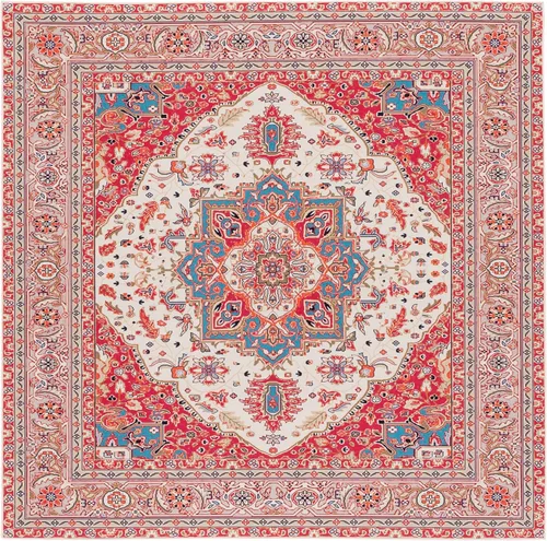 Vista 15 de SAFAVIEH Tucson Collection - Alfombra lavable de 2 pies 6 pies x 6 pies, color beige y al óxido, antideslizante y fácil de limpiar, ideal