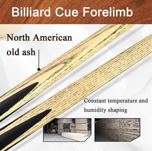 Vista 5 de Tacos de billar profesionales Billiard cue 3/4 Split Snooker Black 8 Chinese Eight-cue Table cue 10MM with Box(Color:3)