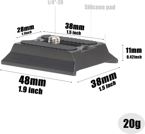 Vista 2 de Hersmay Arca Swiss Placa de liberación rápida para DJI Ronin RS2 RSC2 RS3 RS3PRO RS3mini placa estabilizador cardán accesorios compatibles con placa