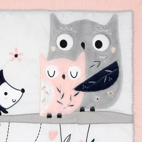 Vista 4 de Lambs & Ivy Forever Friends - Juego de ropa de cama de 4 piezas, color azul, rosa