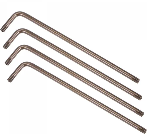 Vista 16 de uxcell T6 Anti manipulación Torx Star Key Bit Llave, forma de L 2.68 pulgadas brazo largo, acero S2 4 piezas