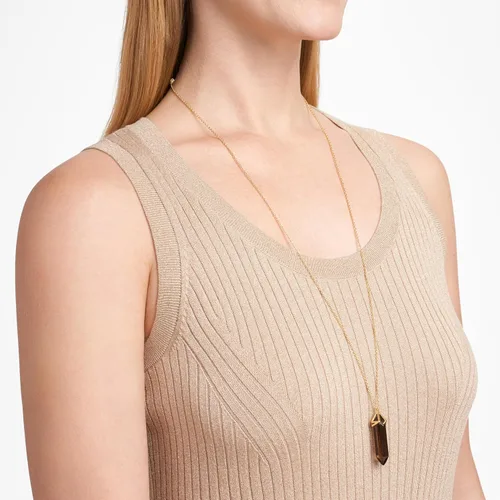 Vista 2 de MORGAN & PAIGE Collar con colgante de plata de ley o chapado en oro de 18 quilates 14 quilates con piedra preciosa genuina de 1.575 x 0.394 in