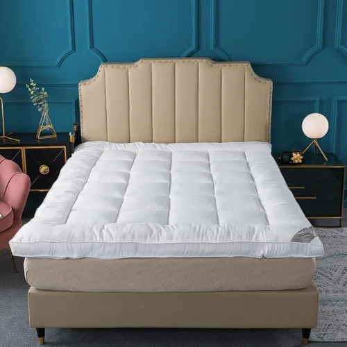 Vista 4 de Cubrecolchón con parte superior de almohada, funda de colchón de enfriamiento alternativa de plumón completo de 2 pulgadas de grosor