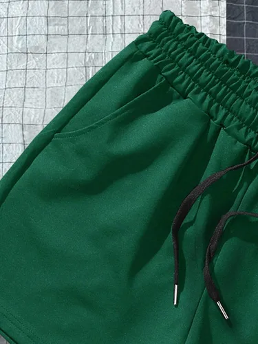 Vista 5 de GORGLITTER Pantalones cortos gráficos para hombre con cordón en la cintura para entrenamiento, ropa de calle corta con bolsillos