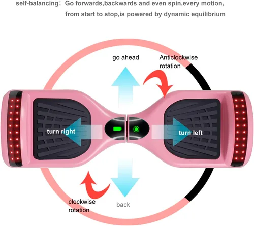 Vista 7 de Flying-ANT Hoverboard de 6.5 pulgadas, autoequilibrante, con Bluetooth y luces LED intermitentes, aeropatín para niños y adolescentes