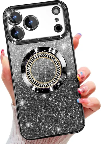 Vista 211 de Misscase Funda magnética con purpurina para iPhone 11 compatible con MagSafe, protección completa, delgada, a prueba de golpes, antiarañazos