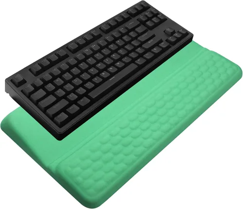 Vista 9 de Soporte para teclado de computadora con reposamuñecas, soporte ergonómico inclinado para teclado - Elevador de teclado con almohadilla para muñeca