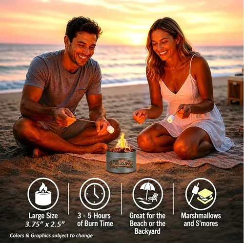 Vista 5 de Campfire in a Can - Made in USA - Portable Mini Fire Pit for Marshmallows & S’Mores - Hiking, Backpacking, Hunting, Fishing & Camping - Tactical