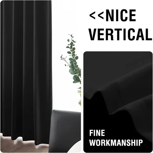 Vista 7 de H.VERSAILTEX Paneles de cortina 100% opacas de 45 pulgadas de largo, con aislamiento térmico, cortinas opacas con forro para dormitorio, dos capas