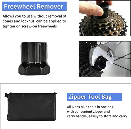 Vista 5 de Kit de herramientas para bicicleta, 10 piezas de herramientas profesionales de reparación de bicicletas para bicicleta de montaña con extractor