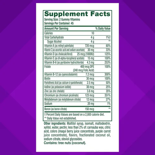 Vista 3 de Vitafusion Gomitas multivitamínicas para hombre sin azúcar 90 vitaminas