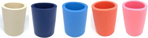 Vista 2 de Pen Kit Mall - Enfriador de latas de espuma gruesa en blanco de la vieja escuela, no plegable (varios colores, paquete de 6 - C, 6)