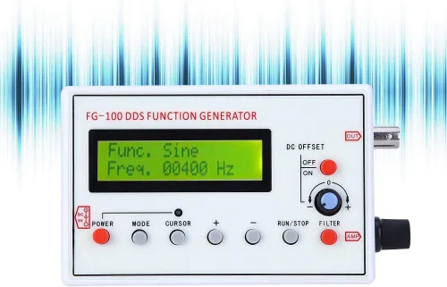 Vista 5 de Generador de funciones -FG-100 DDS Generador de funciones Seno Frecuencia 1HZ‑500KHz Contador Fuente de Señal Generador Medidor