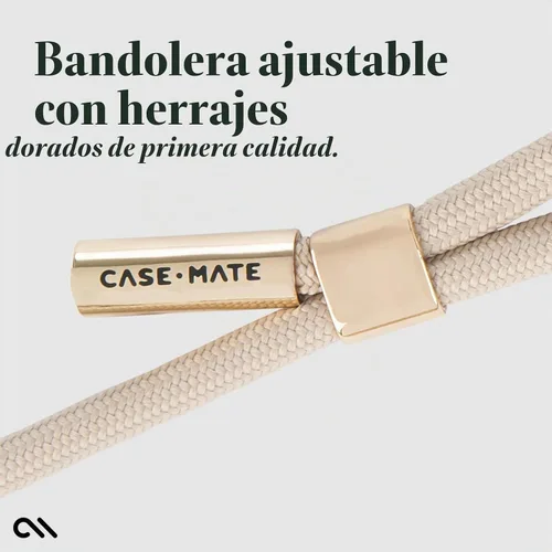 Vista 2 de Case-Mate Cordón cruzado para teléfono/cadena - Correa manos libres - Cuerda beige Works with All Phones - Rope Cell Phone Charm - Neck Chain