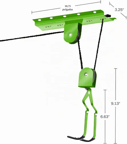 Vista 3 de Rad Sportz - Juego de 2 perchas para bicicleta con sistema de polea superior para garaje o cobertizo con capacidad de 100 libras para bicicletas