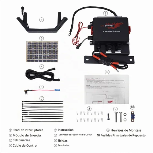 Vista 2 de Voswitch JL800 Panel de interruptores de agarre para Jeep Wrangler JL 2018-2023 y Gladiator 2020-2023