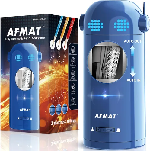 Vista 8 de AFMAT - Sacapuntas eléctrico de robot para lápices de colores de 7-11.5mm, entrada y salida automática, recargable totalmente automático sin manos