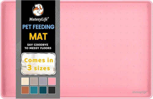 Vista 14 de MateeyLife Tapete de Silicona para Comida de Gatos y Perros para Pisos Impermeable, Tapetes Antideslizantes para Tazones de Perros para Comida
