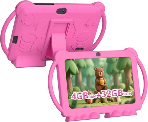 Vista 9 de HOTTABLET Tableta para niños de 7 pulgadas, Android 12, 4 GB de RAM, 32 GB de ROM, expansión de 512 GB, con control parental, WiFi, Bluetooth