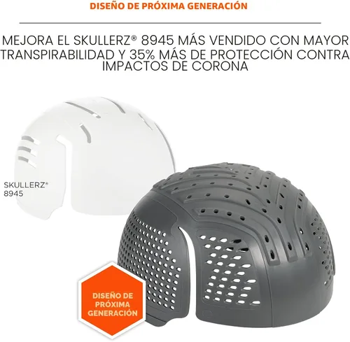 Vista 2 de Inserto universal de tapa de parachoques Ergodyne Skullerz 8945F(x) con ventilación extra, se ajusta a cualquier gorra de béisbol, carbón
