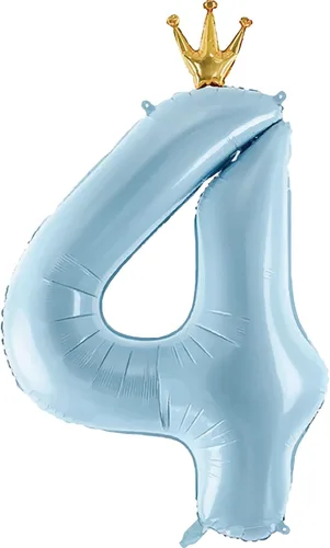 Vista 10 de Globo de número 0 de Gigloon con corona, globos de números grandes de 40 pulgadas para decoraciones de fiesta de cumpleaños, azul