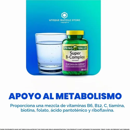 Vista 3 de Complejo súper vitamina B – 250 tabletas, vitaminas del complejo B, complejo B, folato de biotina B12 B6, suplemento diario de vitaminas B