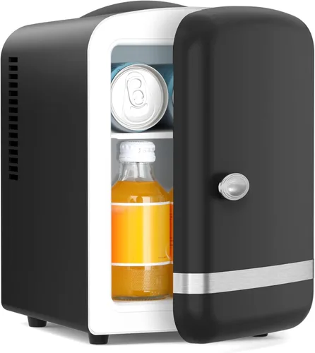 Vista 14 de Antarctic Star Mini refrigerador de maquillaje 4L con espejo para dormitorio, automóvil, oficina y dormitorio, enfriador pequeño portátil para Negro