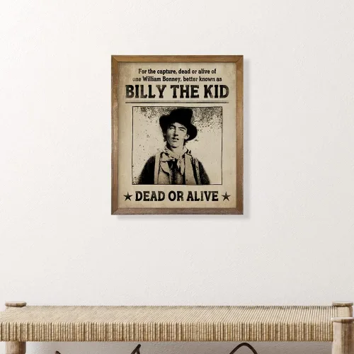 Vista 6 de Póster de Billy el Niño - Viejo Póster Se Busca del Oeste - Carteles Se Busca - Imagen de Salón del Oeste - Divertidos Pósteres Se Busca Vintage
