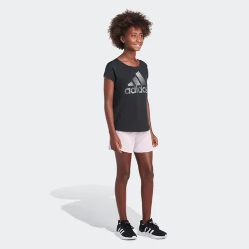 Vista 3 de adidas Pantalones cortos de malla con cintura elástica de 3 rayas para niña