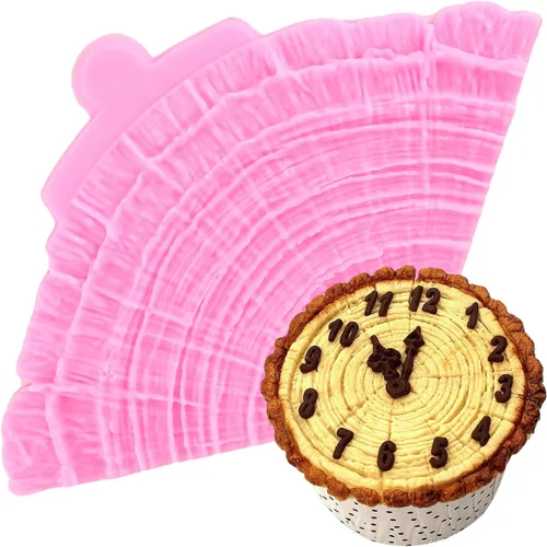 Vista 13 de Moldes de silicona para corteza de árbol de grano de madera, textura de corteza de árbol, molde de fondant para decoración de tartas, decoración