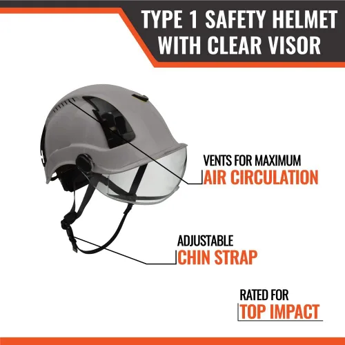 Vista 2 de APEX ANSI Z89.1 Tipo 1 Casco de Seguridad para Construcción con Viseras Adicionales
