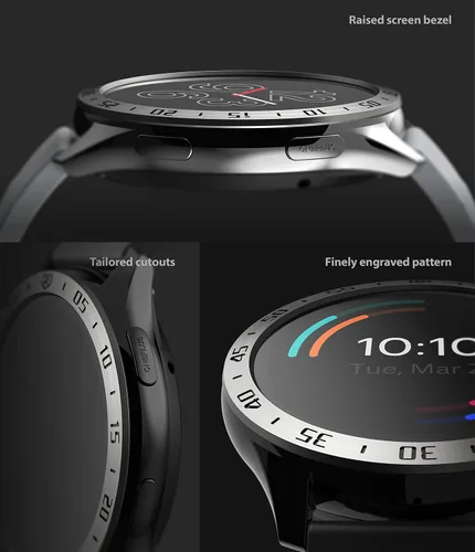 Vista 6 de Ringke Estilo De Bisel Compatible Con OnePlus Watch Adhesivo Marco Anillo Cubierta Anti Scratch [Acero Inoxidable] Protección Para OnePlus Watch