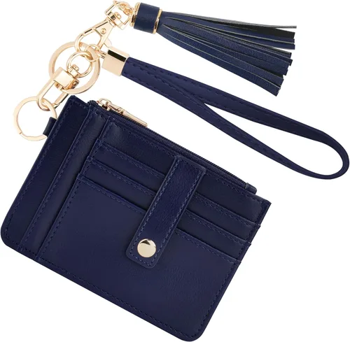 Vista 21 de KNGITRYI Billeteras pequeñas de pulsera para mujer RFID para tarjetas de crédito, cartera con llavero, cartera para tarjetas de crédito