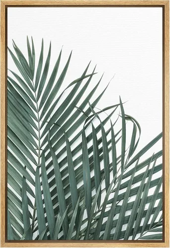 Vista 32 de SIGNWIN Lienzo enmarcado para pared, acuarela verde, bosque, helecho, planta, naturaleza, ilustraciones de área silvestre, arte moderno, rústico