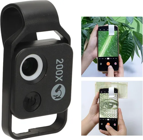 Vista 8 de 200X HD Teléfono Mini Microscopio de Bolsillo Portátil Digital Microscopio Cámara con Lente CPL para Enseñar Experimento Construido en Batería