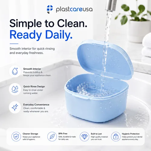 Vista 4 de Paquete de 5 cajas de dentaduras postizas, caja dental para dientes artificiales, protector bucal, protector nocturno, protectores de encías