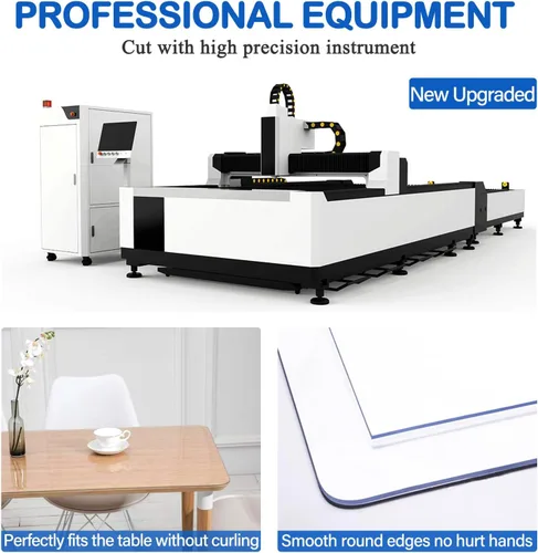 Vista 5 de Nueva versión de 12 x 24 pulgadas, multitamaño de 1.5mm de grosor, cubierta de mesa de PVC transparente, protector de cubierta de mesa rectangular