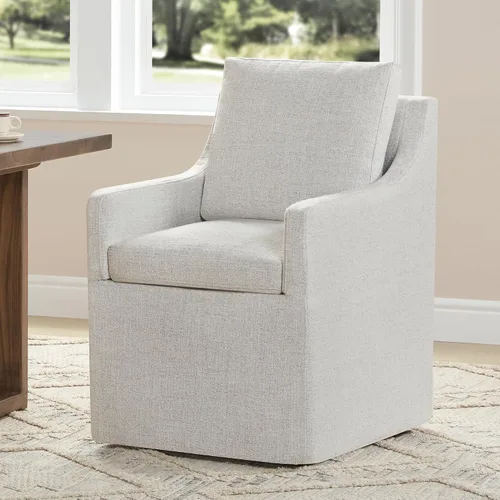 Vista 14 de KISLOT Upholstered Dining Chairs Set of 1 with Casters, Cream