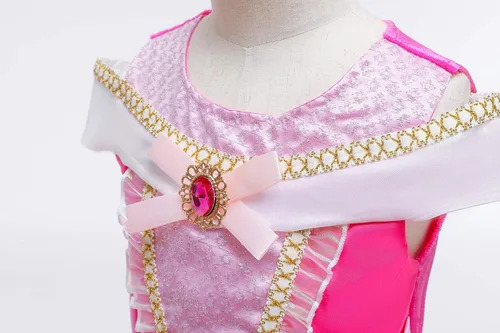 Vista 4 de Plustrong Vestido de princesa para niñas pequeñas, disfraz de princesa de Halloween