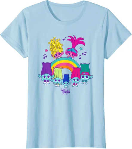 Vista 17 de Camiseta DreamWorks Trolls Band Together BroZone Poppy Viva Rainbow Negro