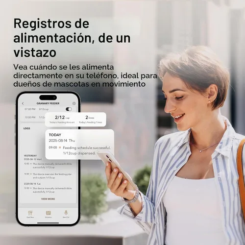 Vista 4 de PETLIBRO Comedero Automático para Gatos para 2 Gatos, Comederos WiFi 5G y 2.4G para Mascotas, Dispensador Programable de Comida para Gatos de 5L