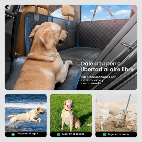 Vista 5 de REEVAA Funda de asiento de automóvil para perro para asiento trasero, hamaca de perro de fondo duro, extensor de cama para mascotas para 2-4 perros