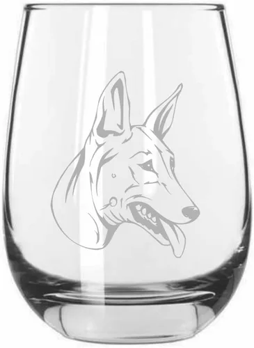 Vista 250 de Shar Pei (chino) - Vaso de vino sin tallo grabado para perro, 15.25 onzas