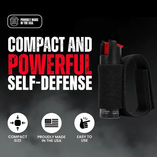 Vista 2 de POLICE MAGNUM Aerosol de pimienta para autodefensa - Equipo de seguridad para correr, trotar, caminar por la noche, fabricado en los Estados Unidos