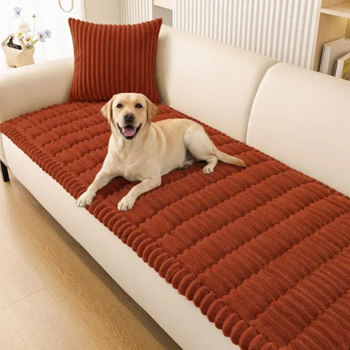Vista 31 de Smiry - Funda para sofá para perros lavable, fundas para sofá de mascotas no deslizantes y peludas para sofá de 3 cojines, aptas para mascotas